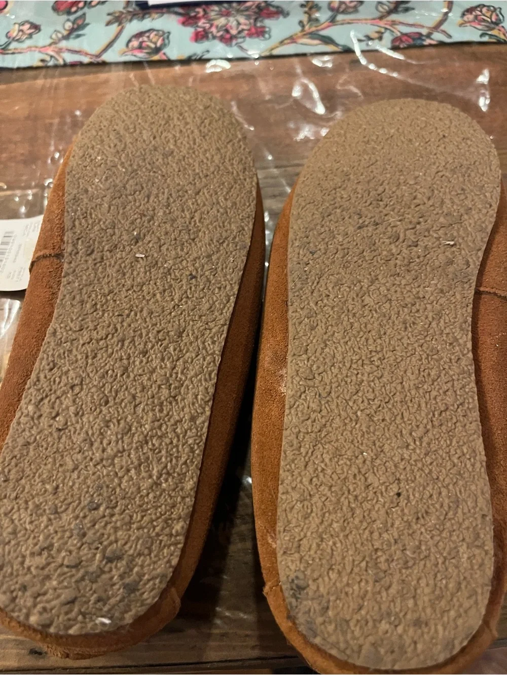 Crewcuts Chestnut Brown Faux-Shearling Moccasin Slippers
